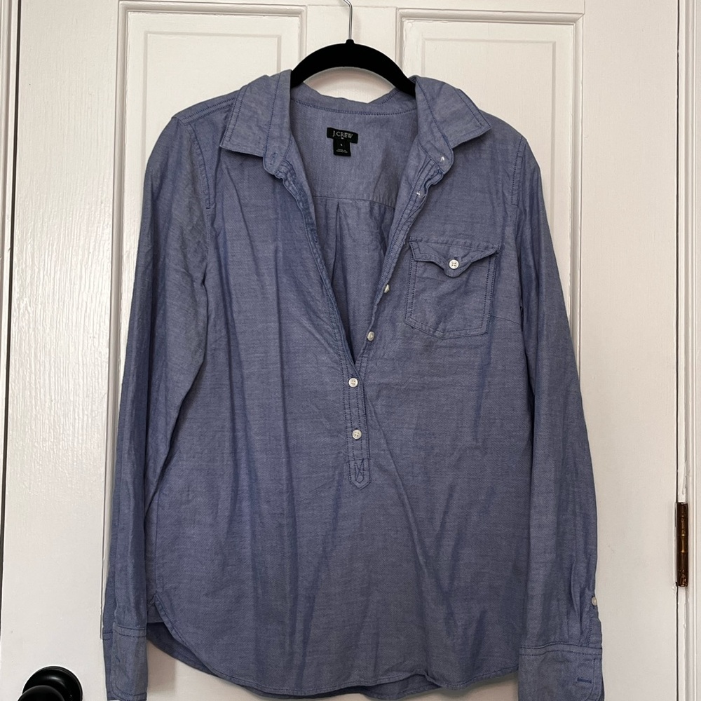 J. Crew Chambray Casual Button-Down Shirt